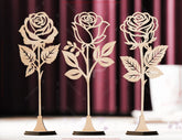 Customizable Standing Flower Laser Cut Art - Personalized Flower with Name Editable Files for Digital Download |#U559|