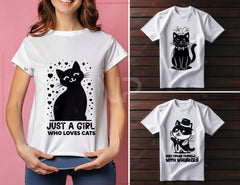Cat Silhouette T-Shirt Design Bundle Printable Cat Themed Graphics for Apparel Breeds Clipart Funny Png Design Digital Download |#U560|
