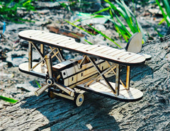 3D Retro Biplane Aircraft Vintage Airplane Laser Cutting Digital Download |#U562|