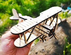 3D Retro Biplane Aircraft Vintage Airplane Laser Cutting Digital Download |#U562| VectorPort