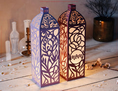 Papercut Elegant Mother's Day Lantern – A Heartfelt Tribute in Light Blossoms & Heart Scene Laser Cutting Digital Download |#U563| VectorPort