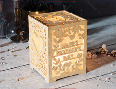 Elegant Mother's Day Laser-Cut Lantern – A Heartfelt Tribute in Light Blossoms & Heart Scene Laser Cutting Digital Download |#U564|