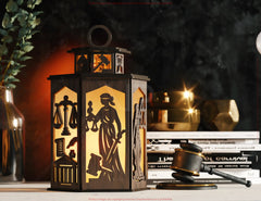 Lawyer Gift Desk Lamp - Lamp with Scales, Gavel & Law Symbols Legal Theme Lantern Digital Download |#U565| VectorPort