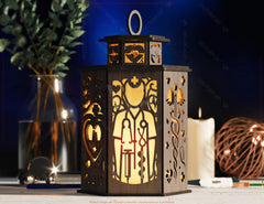 Doctor Theme Laser Cut Table Lamp with Medical Silhouettes, Stethoscope, Heartbeat, Gift for Healthcare Professionals Digital Download |#U566|