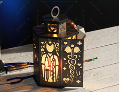 Doctor Theme Laser Cut Table Lamp with Medical Silhouettes, Stethoscope, Heartbeat, Gift for Healthcare Professionals Digital Download |#U566|
