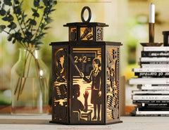 Teacher Theme Laser Cut Table Lamp with Apple, Books, Pencil, Blackboard, Gift for Educators Digital Download |#U567|