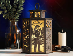 Police Theme Laser Cut Table Lamp with Badge, Handcuffs, Siren, Uniform, Gift for Law Enforcement, Police Car Digital Download |#U568|