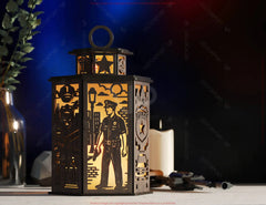 Police Theme Laser Cut Table Lamp with Badge, Handcuffs, Siren, Uniform, Gift for Law Enforcement, Police Car Digital Download |#U568|