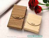 Book-Shaped Wooden Gift Box with Lock – Laser-Cut Card Holder & Charming Purse Phone Case Favor Box Digital Downloads |#U569|