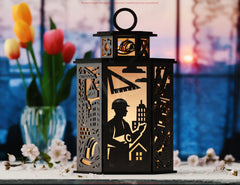 Architect Theme Laser Cut Table Lamp with Tools, Blueprints, Cranes, Buildings, Gift for Architecture Lovers, Engineer |Digital Download |#U570|