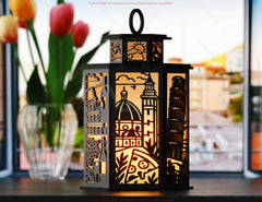 Italy Laser Cut Table Lamp Panels – Colosseum, Leaning Tower of Pisa & Venice Gondola Italian Landmark Light Box Digital Download |#U573|