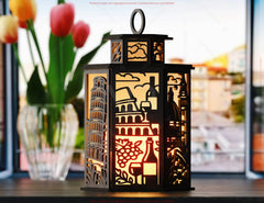 Italy Laser Cut Table Lamp Panels – Colosseum, Leaning Tower of Pisa & Venice Gondola Italian Landmark Light Box Digital Download |#U573|
