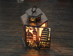 Italy Laser Cut Table Lamp Panels – Colosseum, Leaning Tower of Pisa & Venice Gondola Italian Landmark Light Box Digital Download |#U573|