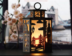 London Laser Cut Table Lamp Panels – Big Ben, Tower Bridge & London Eye UK Cityscape Light Box SVG Digital Download |#U574|