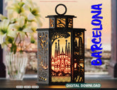 Barcelona Laser Cut Table Lamp – Sagrada Família, Gaudí, Spanish Architecture SVG Digital Download |#U578|