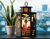 Berlin Skyline Laser Cut Table Lamp Panels – Brandenburg Gate, TV Tower, and Cityscape Design SVG Digital Download |#U582|