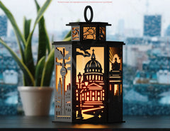 Berlin Skyline Laser Cut Table Lamp Panels – Brandenburg Gate, TV Tower, and Cityscape Design SVG Digital Download |#U582|