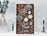 Mother's Day Layered Flower Bouquet 3D Laser Cut Sign Floral Gift for Mom Mother's Day Wall Art SVG Digital Download |#U583|