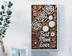 Mother's Day Layered Flower Bouquet 3D Laser Cut Sign Floral Gift for Mom Mother's Day Wall Art SVG Digital Download |#U583|