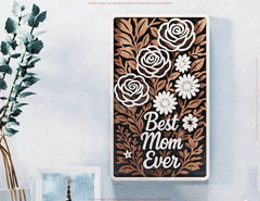 Mother's Day Layered Flower Bouquet 3D Laser Cut Sign Floral Gift for Mom Mother's Day Wall Art SVG Digital Download |#U583| VectorPort