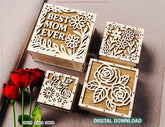 Laser Cut Gift Box with Best Mom Ever Floral Lid – Mother’s Day SVG Files Wooden Gift Box Jewelry Case Favor Box Digital Downloads |#U585| VectorPort