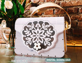 Laser Cut Wooden Handbag SVG – Floral Purse Design, Spring Themed Decorative Bag Flower Design Clutch Laser File Digital Download |#U588|