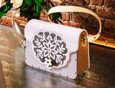 Laser Cut Wooden Handbag SVG – Floral Purse Design, Spring Themed Decorative Bag Flower Design Clutch Laser File Digital Download |#U588| VectorPort