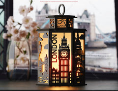 World Cities Laser Cut Table Lamp Panels Bundle – Skyline Lantern SVGs of New York, Paris, London & More Digital Download |#U590|