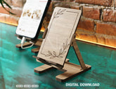 Modern Minimalist Phone Stand | Laser Cut SVG File | Mobile Holder, Wooden Desk Phone Dock – Digital Download |#U591|