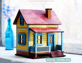 Miniature Wooden House Laser Cut File – DIY 3D Model, Cute Painted Cottage Village with Glowing Windows, Home Decor Digital Download |#U593| VectorPort