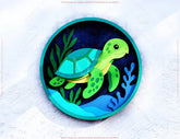 Flamingo and Turtle Layered Design | Round 3D Animal SVG | Laser Cut Shadow Box Digital Download |#U594| VectorPort