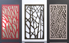 Tree Ornaments for decorative partitions panel screen CNC Laser Cutting File | SVG, DXF, AI |#C006| VectorPort