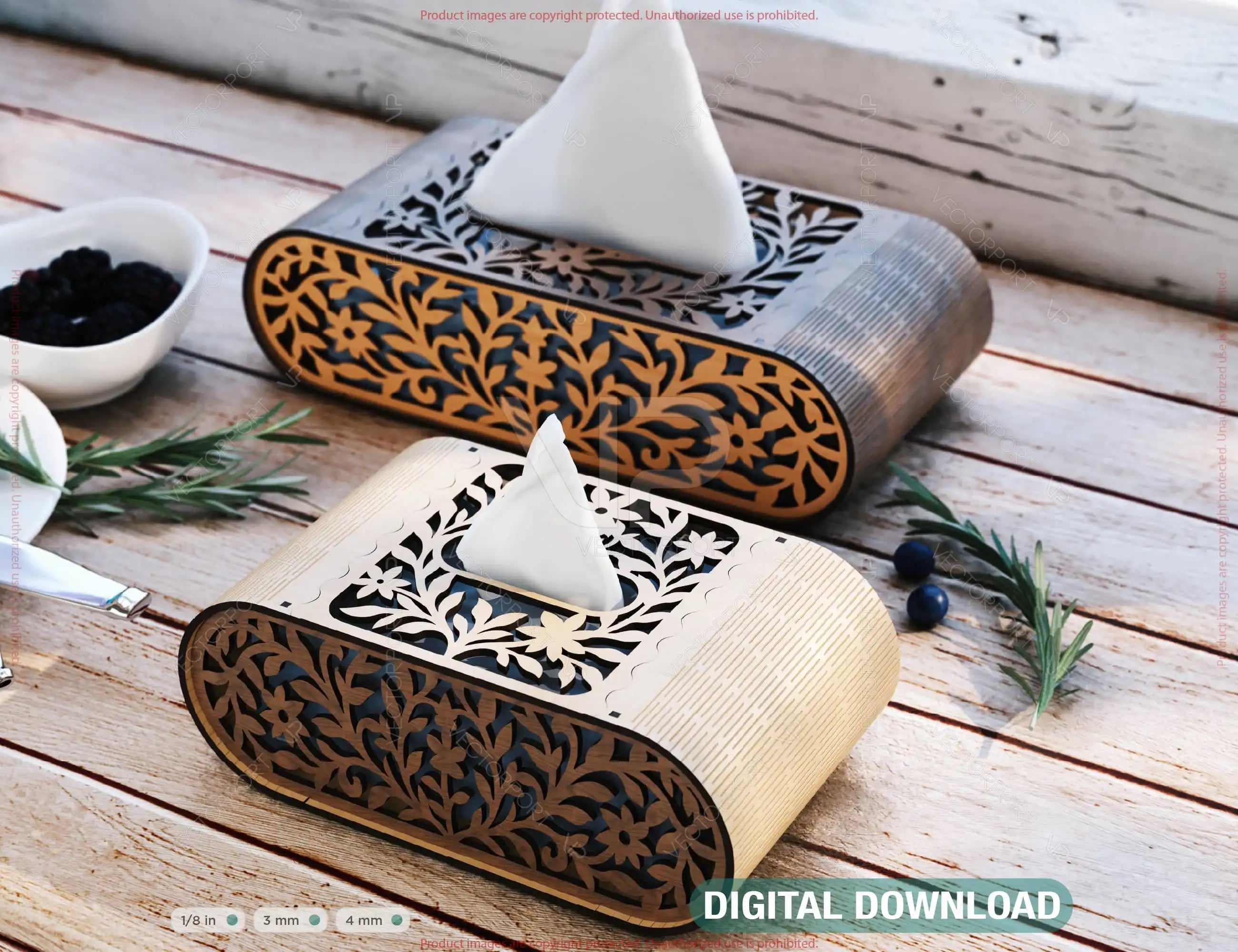 Laser Cut Napkin Dispenser SVG – 2 Size Options, Modern Tabletop Tissue Box Wooden Napkin cover Digital Download |#U607| VectorPort