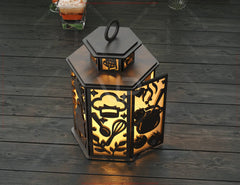 Chef Theme Laser Cut Lantern with Cooking Tools, Kitchen Scene, Hat & Utensils – Culinary Candle Holder Lamp Digital Download |#U611|