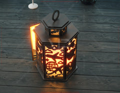 Pilot Theme Laser Cut Lantern with Airplane, Cockpit Panels, Clouds & Flight Elements – Aviation Candle Holder Lamp Digital Download |#U612|