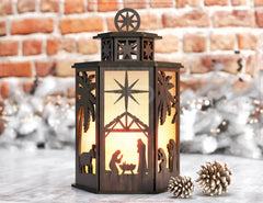 Christmas Candle Holder Bundle Nativity Lantern Holy Night Laser Cut Lamp Files 10 Festive Designs Digital Download |#U621|