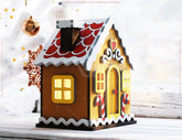 Gingerbread House Laser Cut 3D Christmas Cottage SVG Holiday Miniature Candy House Template DIY Candle Holder Digital Download |#U626|