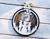 New Year 3D Christmas Ornament Bundle | Laser Cut Snowy Scene Holiday Tree Hanging Baubles | Digital Download |#U629|