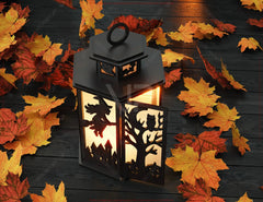Halloween Ghost Lantern – Haunted Scene Spooky Bats Candle Holder Digital Download |#U630| VectorPort