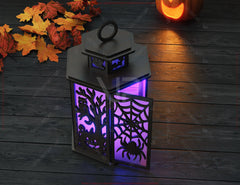 Halloween Haunted House Tealight Lantern SVG – Spooky Ghosts & Bats Candle Holder Digital Download |#U632|