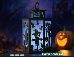 Ghosts In the Night Halloween Tealight Lantern SVG – Spooky Ghosts & Bats Candle Holder Digital Download |#U633| VectorPort