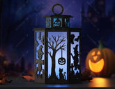 Ghosts In the Night Halloween Tealight Lantern SVG – Spooky Ghosts & Bats Candle Holder Digital Download |#U633| VectorPort