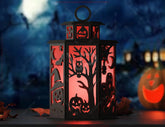 Scary House Tealight Lantern Halloween Ghost & Bats Candle Holder Digital Download |#U634| VectorPort
