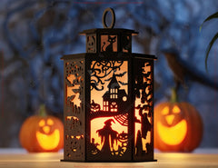 Halloween Lantern Bundle | Haunted House, Ghosts, Bats & Spooky Tealight Holders | Laser Cutting Digital Download |#U635| VectorPort