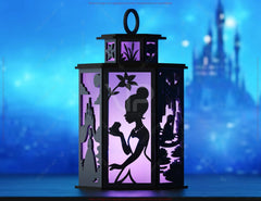 Princess Tiana & The Frog Tealight Lantern | Fairy Tale Silhouette Candle Holder | Magical SVG Digital Download |#U638|