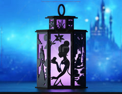 Princess Tiana & The Frog Tealight Lantern | Fairy Tale Silhouette Candle Holder | Magical SVG Digital Download |#U638| VectorPort