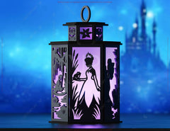 Princess Tiana & The Frog Tealight Lantern | Fairy Tale Silhouette Candle Holder | Magical SVG Digital Download |#U638| VectorPort