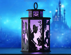 Princess Tiana & The Frog Tealight Lantern | Fairy Tale Silhouette Candle Holder | Magical SVG Digital Download |#U638| VectorPort