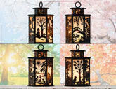 Four Seasons Lantern Bundle SVG – Spring, Summer, Autumn & Winter Tealight Holders | Candle Holder Digital Download |#U642| VectorPort