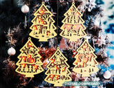Tree Shape Christmas Ornament New Year Decoration | Laser Cut Snowy Scene Holiday Hanging Baubles | Digital Download |#U643|